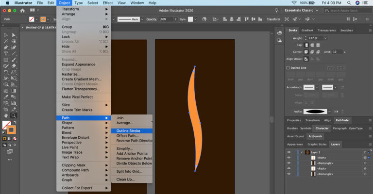 How to outline a stroke in Illustrator