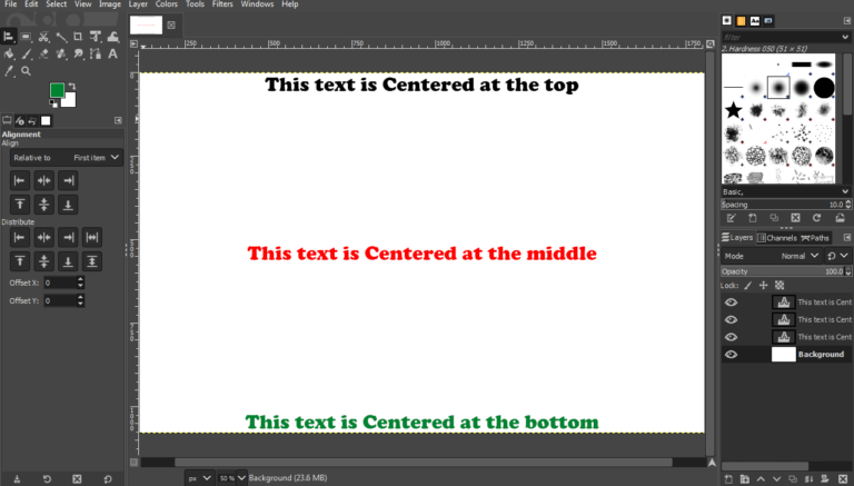 How to Center Text In Gimp