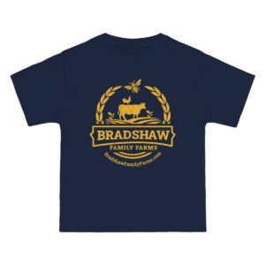 Bradshaw family farms logo on t-shirt