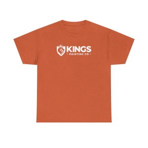 Heather orange Kings Painting Co. Logo T‑Shirt (Gildan Ultra Cotton), featuring "KINGS PAINTING CO" and a white lion crest logo printed on the chest.